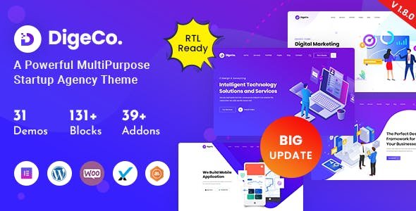 Digeco 2.1.0 – Startup Agency WordPress Theme