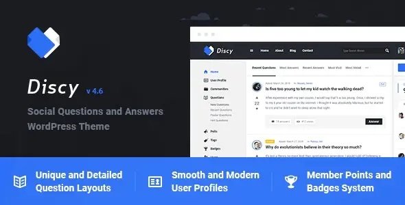 Discy 5.5.9 – Social Questions Answers Theme