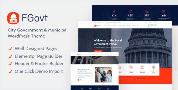 EGovt 1.5.6 – City Government WordPress Theme