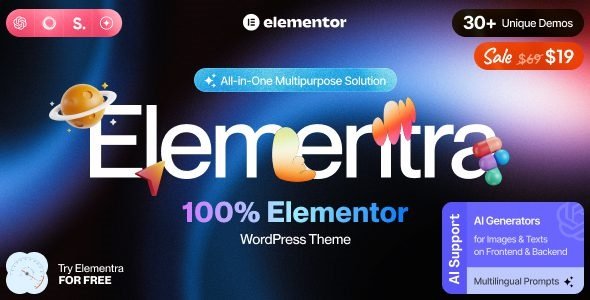 Elementra 1.0.6 – 100% Elementor WordPress Theme