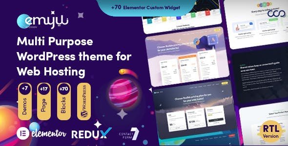 Emyui 2.6 – Multipurpose Web Hosting Theme