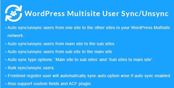WordPress Multisite User Sync Unsync 2.0.0