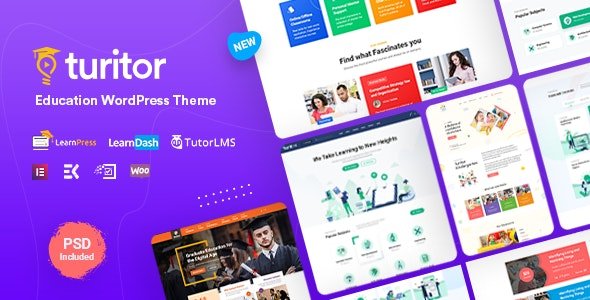 Turitor 1.5.0 – LMS Education WordPress Theme