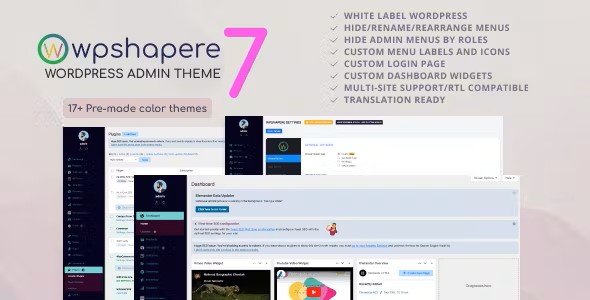 WPShapere v7.0.9 – WordPress Admin Plugin