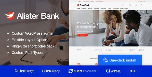 Alister Bank 1.1.8 – Banking Finance Theme