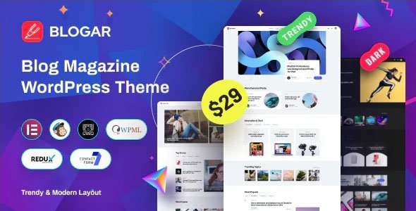 Blogar 1.2.8 – Blog Magazine WordPress Theme