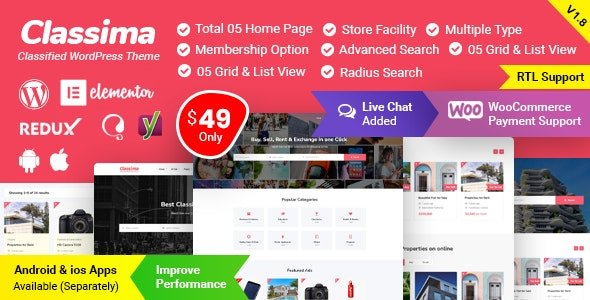 Classima 2.4.0 – Classified Ads WordPress Theme
