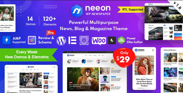 Neeon 3.0.2 – News Magazine WordPress Theme