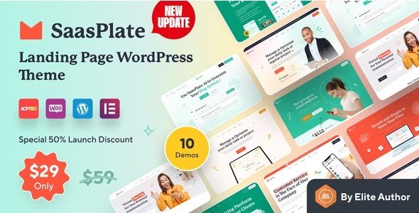 SaasPlate 1.2.6 – Landing Page WordPress Theme